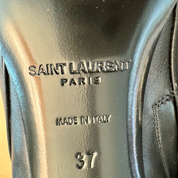 Saint Laurent Black Leather Janis Cuff Boots 37 BNIB! - Picture 9 of 17